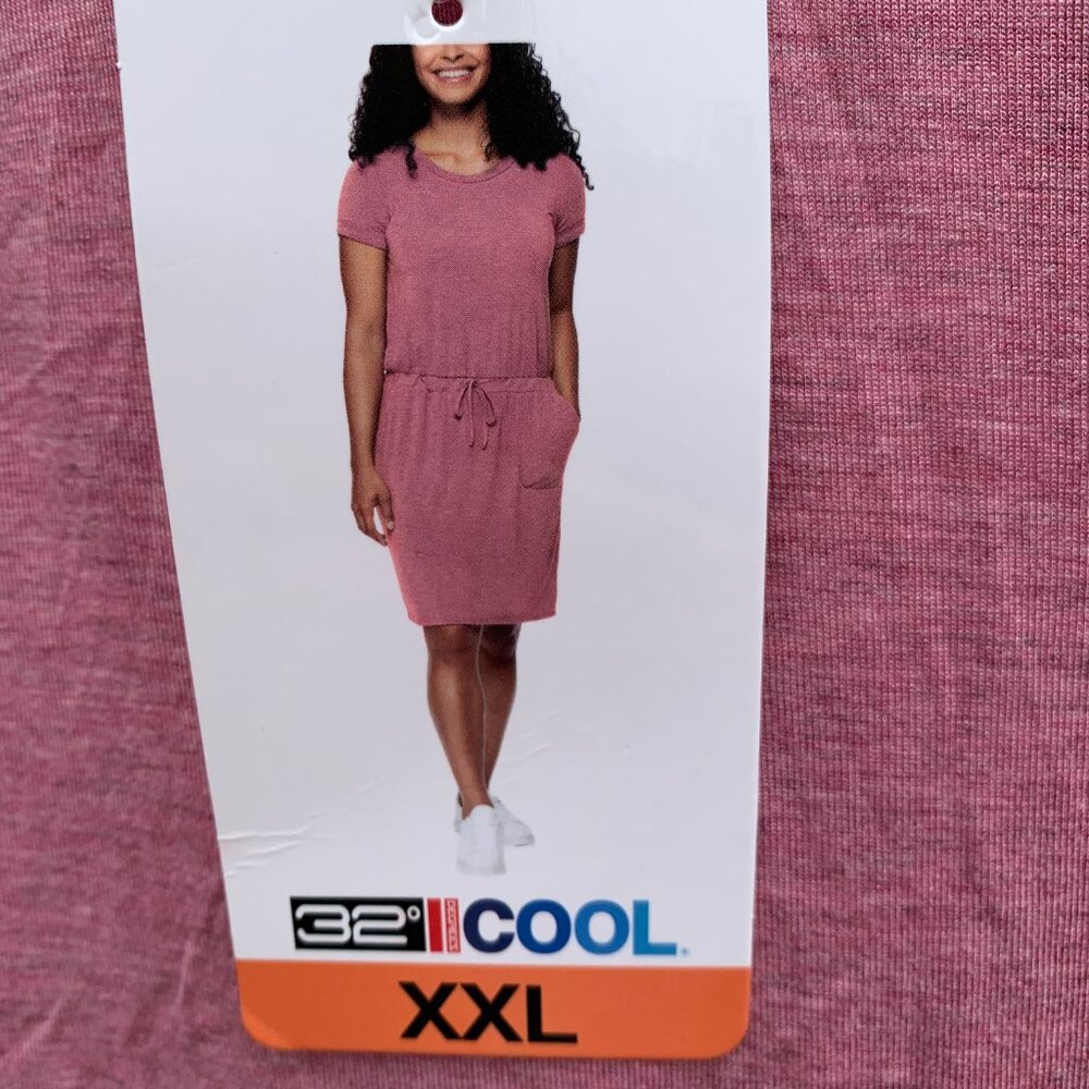 NWT 32 Degrees Cool Women's size XXL Heather Rose Short Sleeve T-Shirt Dress